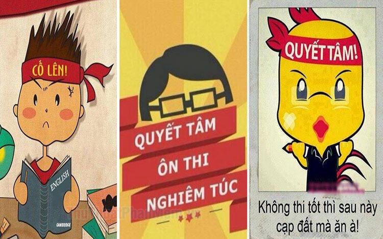 Hình ảnh quyết tâm ôn thi đẹp, hài hước