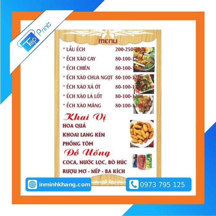 Menu Quán Nhậu Bia